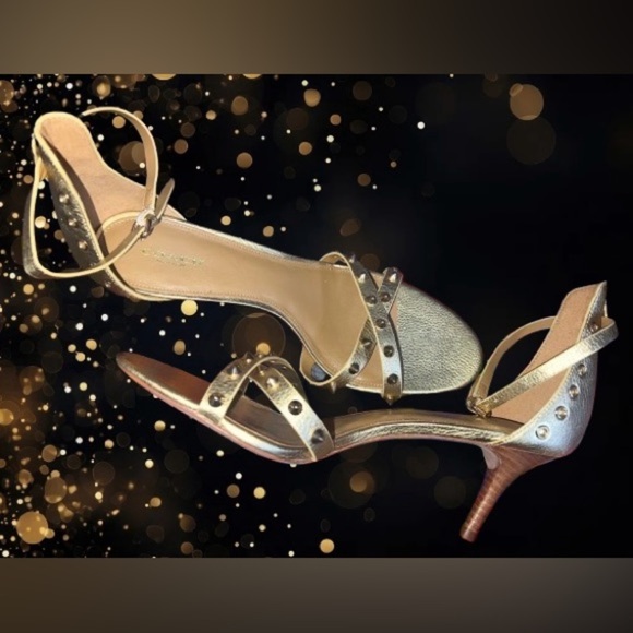 NWOT, Coach “May” Metallic Gold, Polished Pebble leather Shoe/Sandal sz 10 B - Picture 4 of 7